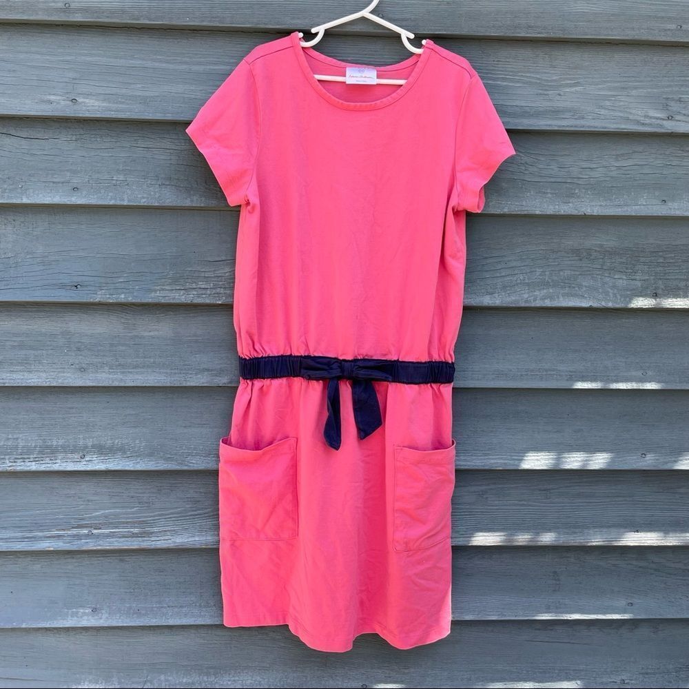 Hanna Andersson Pink and navy blue girls dress 150 12